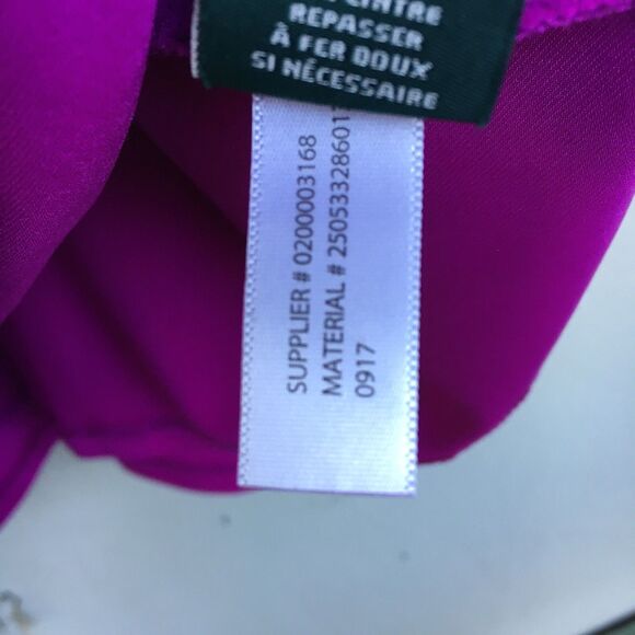 Lauren Ralph Lauren Ruched Cowl Neck Cocktail Dress Magenta Womens 12 Draped - Picture 11 of 14